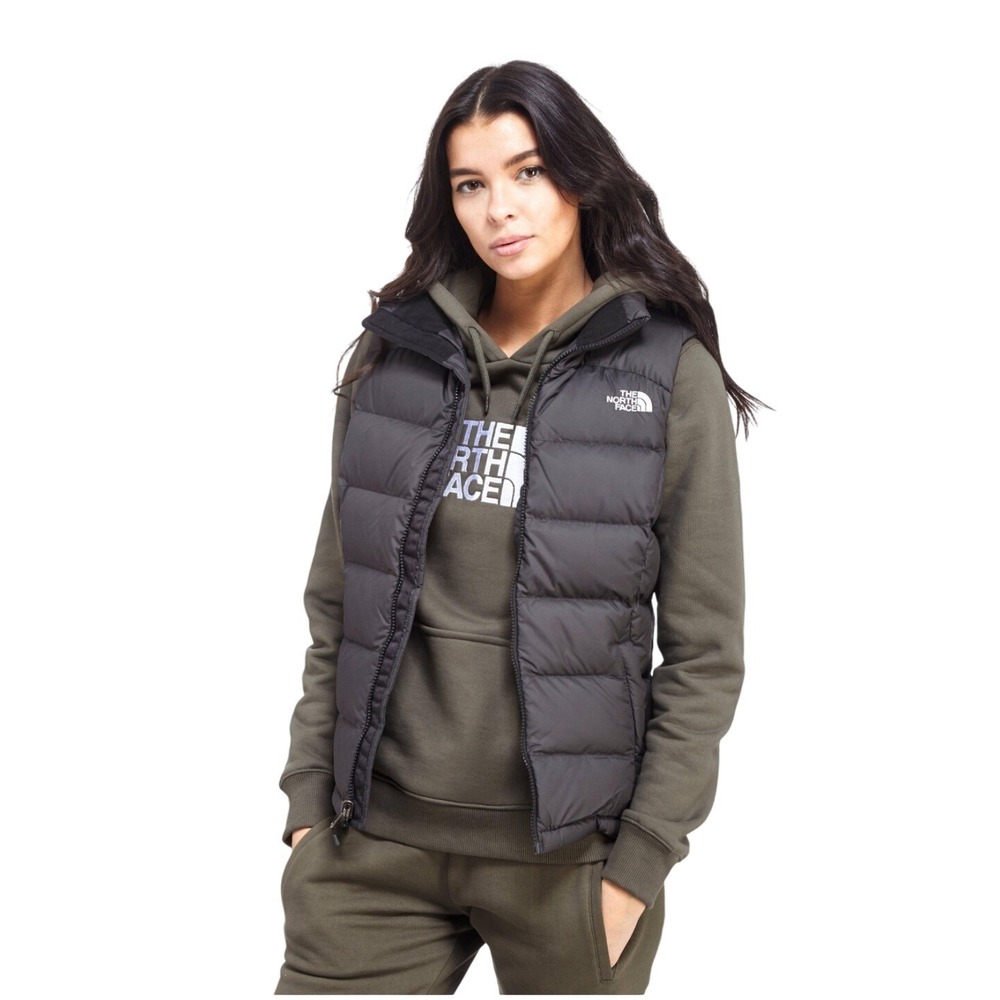 The North Face Puffer Vest Womens Medium Nuptse 700 Black Down EUC